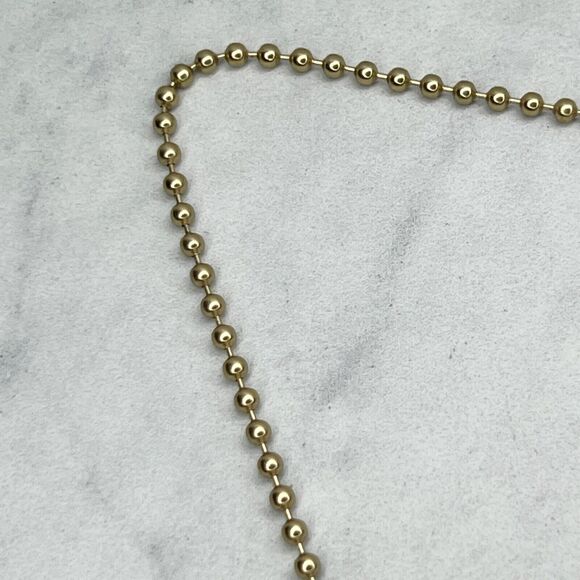 Chico's Gold Tone Ball Chain Tassel Shell Charm Necklace - Picture 3 of 10